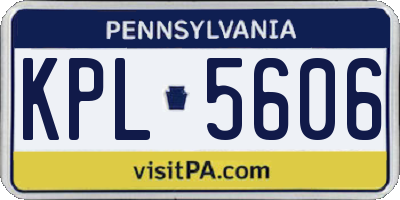 PA license plate KPL5606