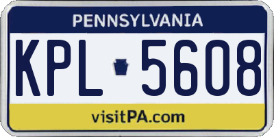 PA license plate KPL5608