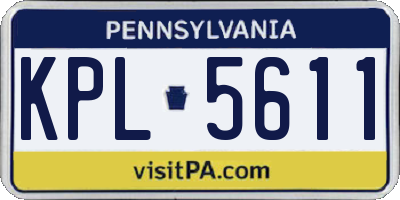 PA license plate KPL5611