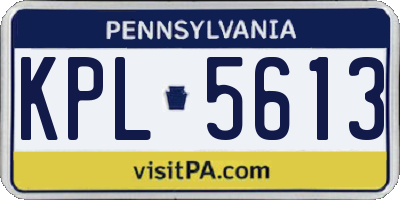 PA license plate KPL5613