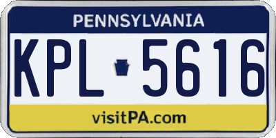 PA license plate KPL5616
