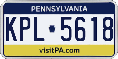 PA license plate KPL5618