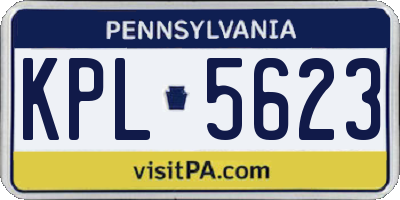 PA license plate KPL5623