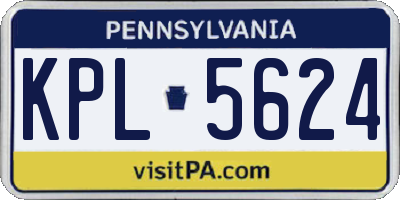 PA license plate KPL5624