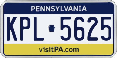 PA license plate KPL5625