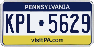 PA license plate KPL5629