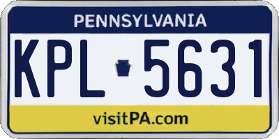 PA license plate KPL5631