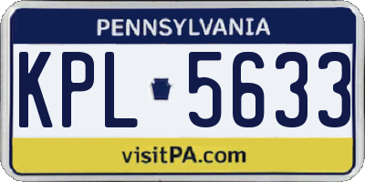 PA license plate KPL5633