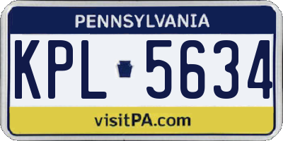 PA license plate KPL5634