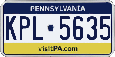 PA license plate KPL5635