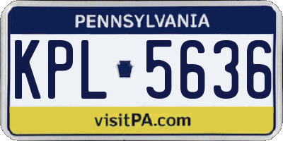 PA license plate KPL5636