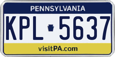 PA license plate KPL5637