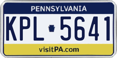 PA license plate KPL5641