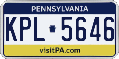 PA license plate KPL5646