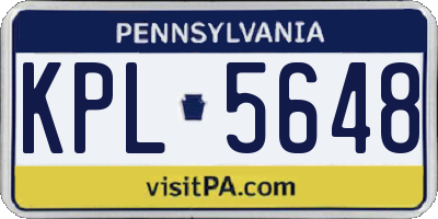 PA license plate KPL5648