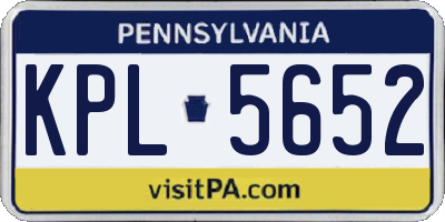 PA license plate KPL5652