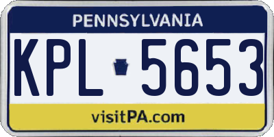 PA license plate KPL5653