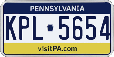 PA license plate KPL5654