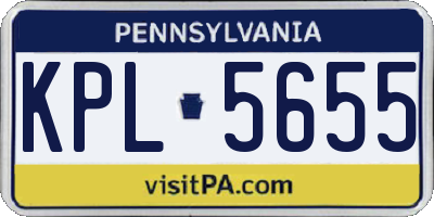 PA license plate KPL5655