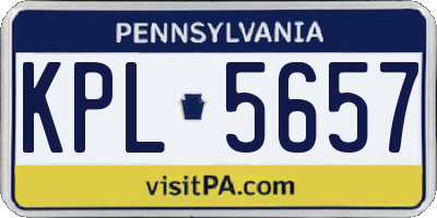 PA license plate KPL5657