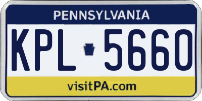 PA license plate KPL5660