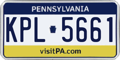 PA license plate KPL5661