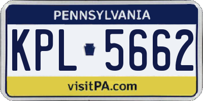 PA license plate KPL5662