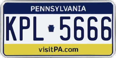 PA license plate KPL5666