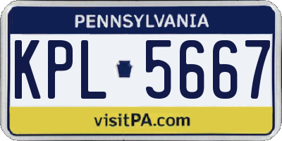 PA license plate KPL5667