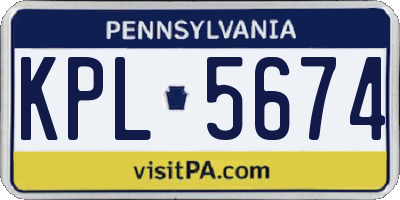 PA license plate KPL5674