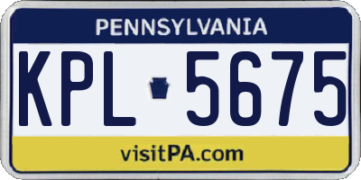 PA license plate KPL5675