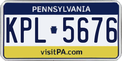 PA license plate KPL5676