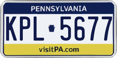 PA license plate KPL5677
