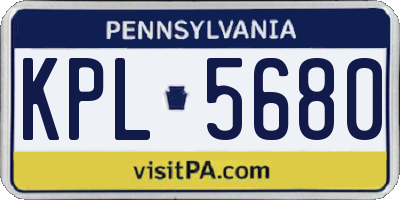PA license plate KPL5680