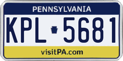 PA license plate KPL5681