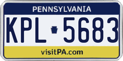 PA license plate KPL5683
