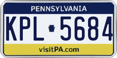 PA license plate KPL5684