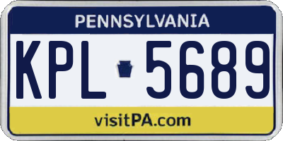 PA license plate KPL5689