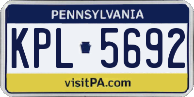 PA license plate KPL5692