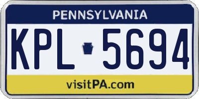 PA license plate KPL5694