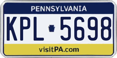 PA license plate KPL5698