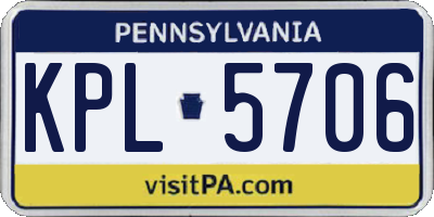 PA license plate KPL5706