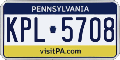 PA license plate KPL5708