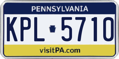 PA license plate KPL5710