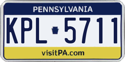 PA license plate KPL5711