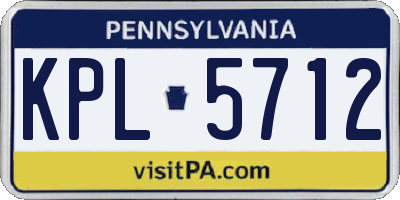 PA license plate KPL5712