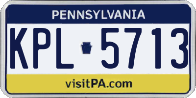 PA license plate KPL5713