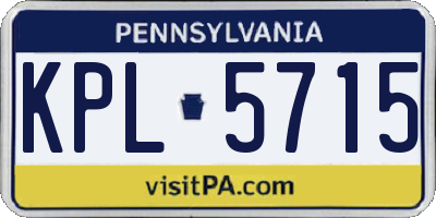 PA license plate KPL5715
