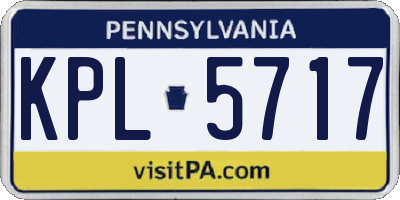 PA license plate KPL5717