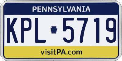 PA license plate KPL5719